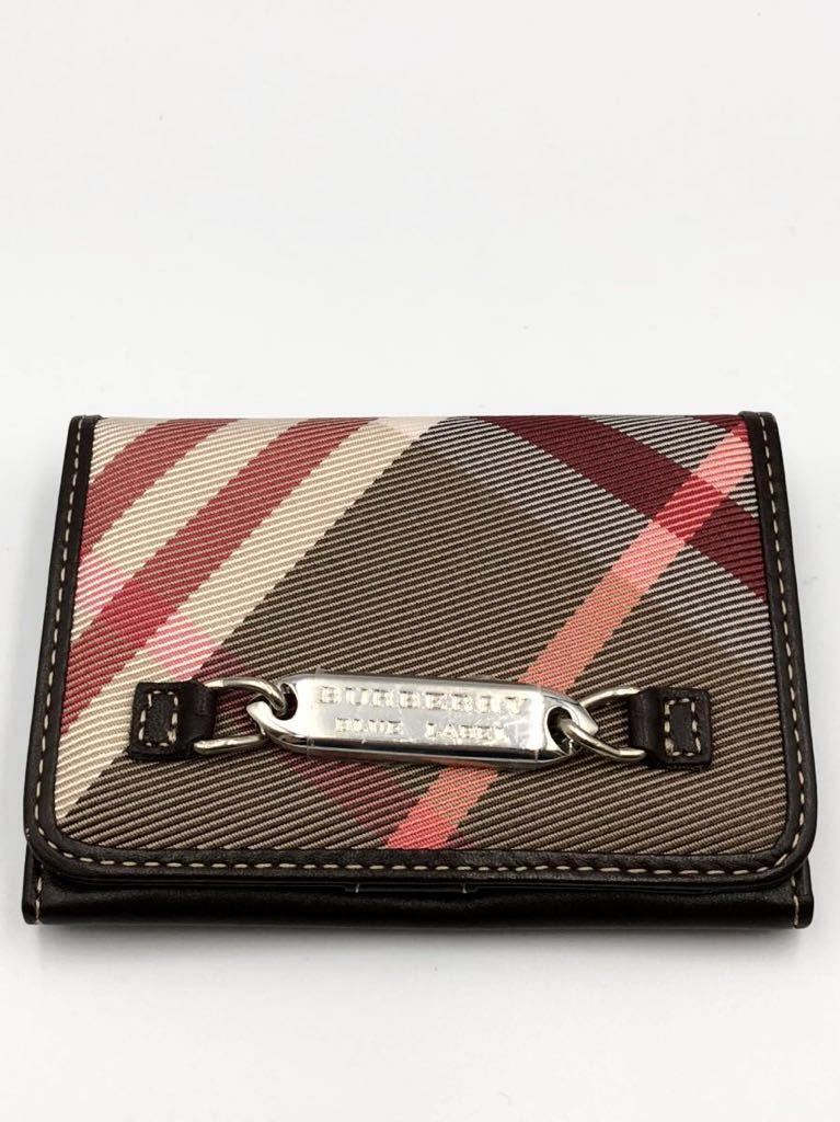 バーバリー ブルーレーベル パスケース ダークブラウン 未使用品 コインケース 財布 レディース BURBERRY 名刺入れ カードケース 