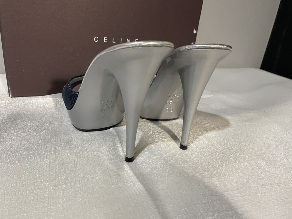 美品セリーヌceline サンダルミュールヒールレディース36（23.5cm）_画像3