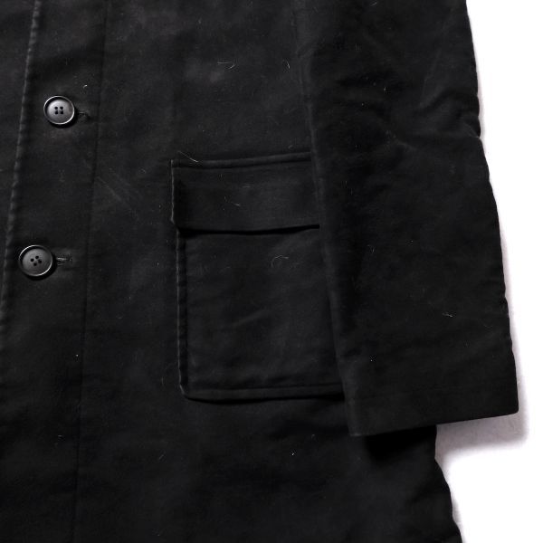 90's フランス製 A.P.C. アーペーセー モールスキン フーデッド コート 黒 (1) ブラック コットン フード パーカー 90年代 旧タグ  オールド