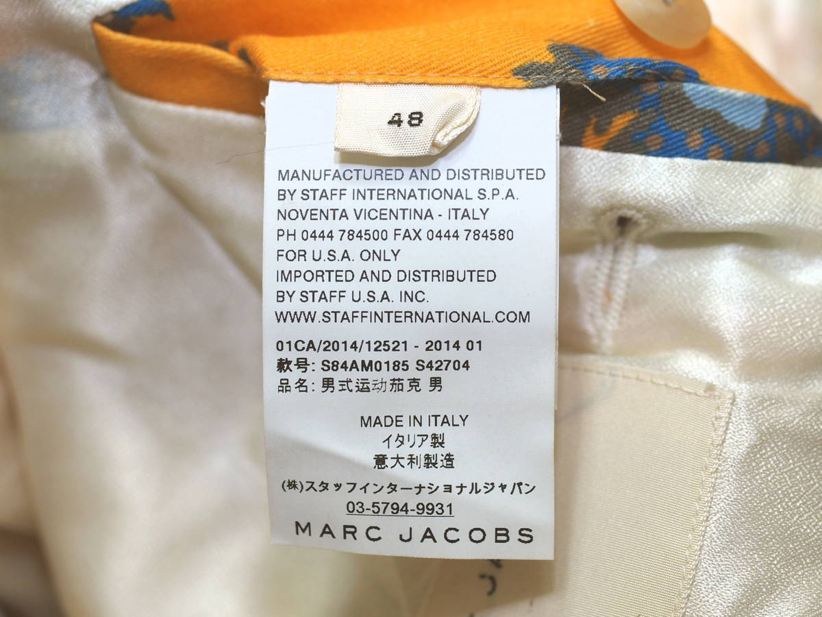 未使用品 定価16万円 MARC JACOBS マークジェイコブス 14SS花柄ブルゾン48黄色 Italy製_画像5
