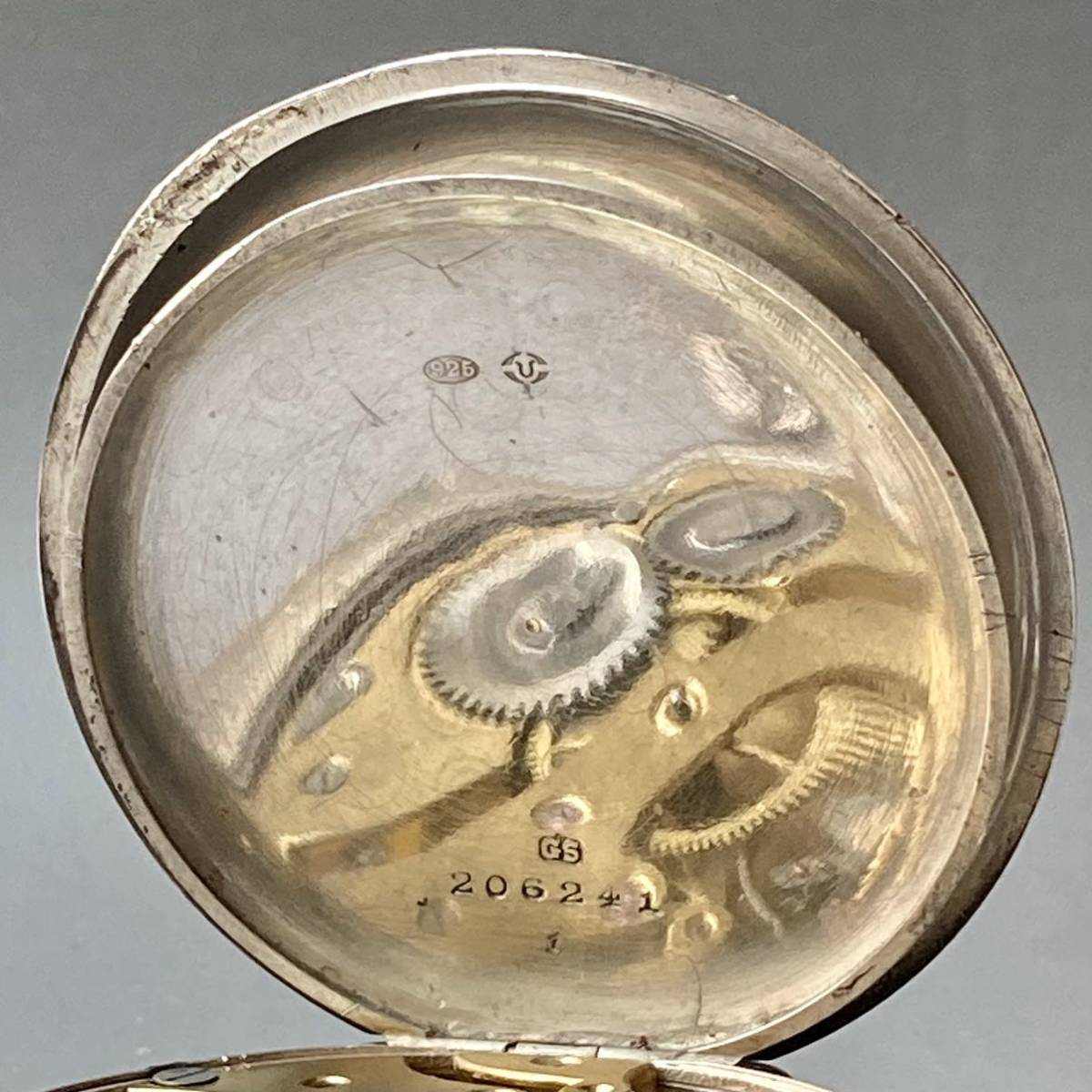 ヤフオク! - 動作良好 純銀 アンティーク 懐中時計 無銘 1903...