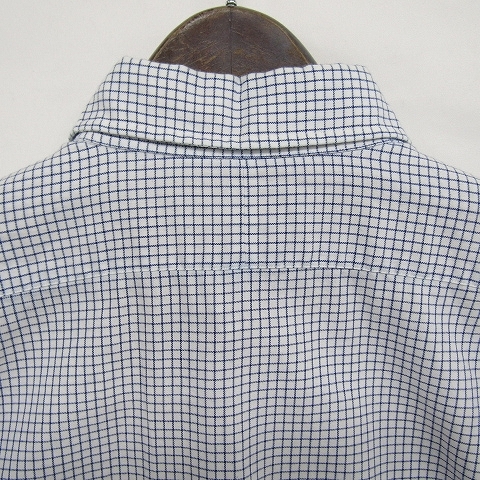 ラルフローレン サイズ 16 1/2 L程度 チェックシャツ Polo Ralph Lauren 長袖 ポロ コットン 白 ホワイト系 古着 1A3026