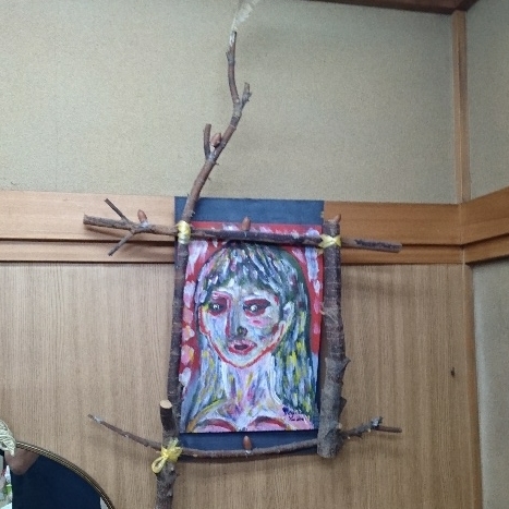 真作アクリル画(DAISO使用) 画家矢田誠一作 タイトル 『愛そして