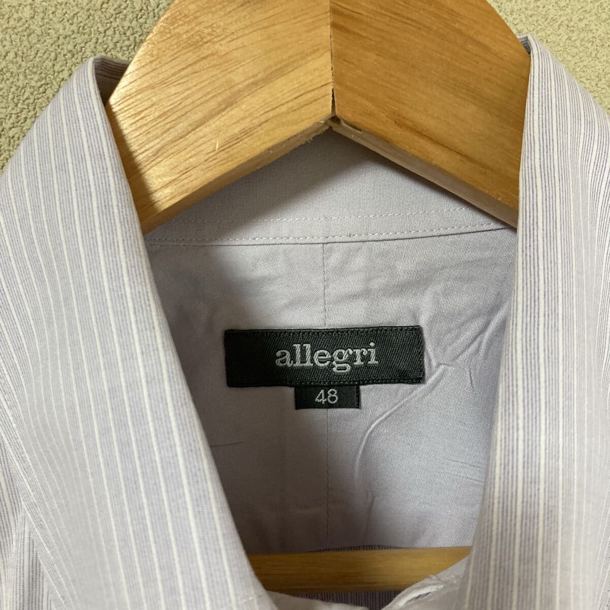 allegri アリグリ 半袖 シャツ 48 ストライプ コットン　ポリエステル_画像4