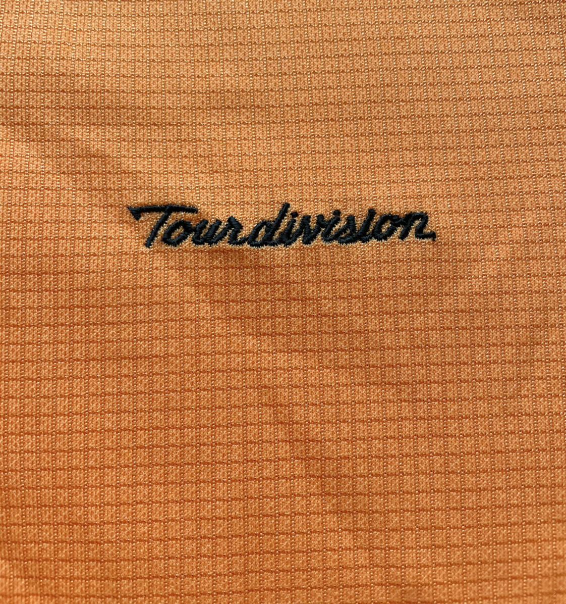 ★Tourdivision ツアーディビジョン★さらっとした着心地！オレンジカラーメンズラグラン半袖ポロシャツ/L
