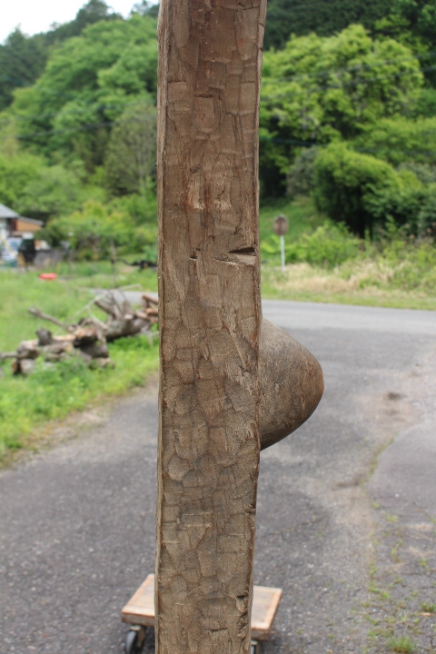 即決■ドゴン族の木彫り柱【トグナ】■乳房彫刻 バスト■216×50cm オブジェ■アフリカン プリミティブアート■マリ 古美術品 古民芸 骨董_画像7