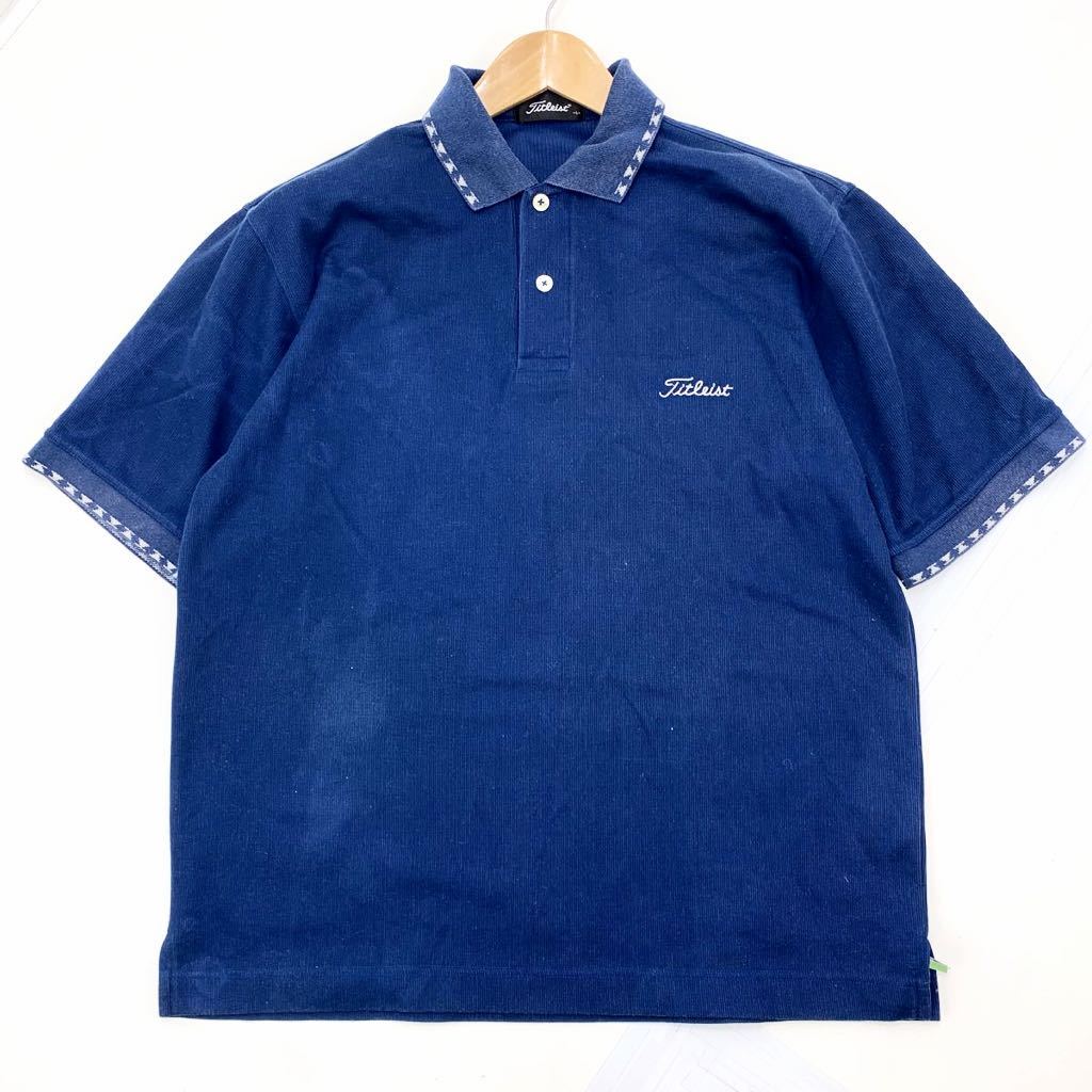 # Titleist TITLEIST рубашка-поло с коротким рукавом L темно-синий темно синий [ немного в целом цвет .. иметь ][ Golf . в точности!]#L136
