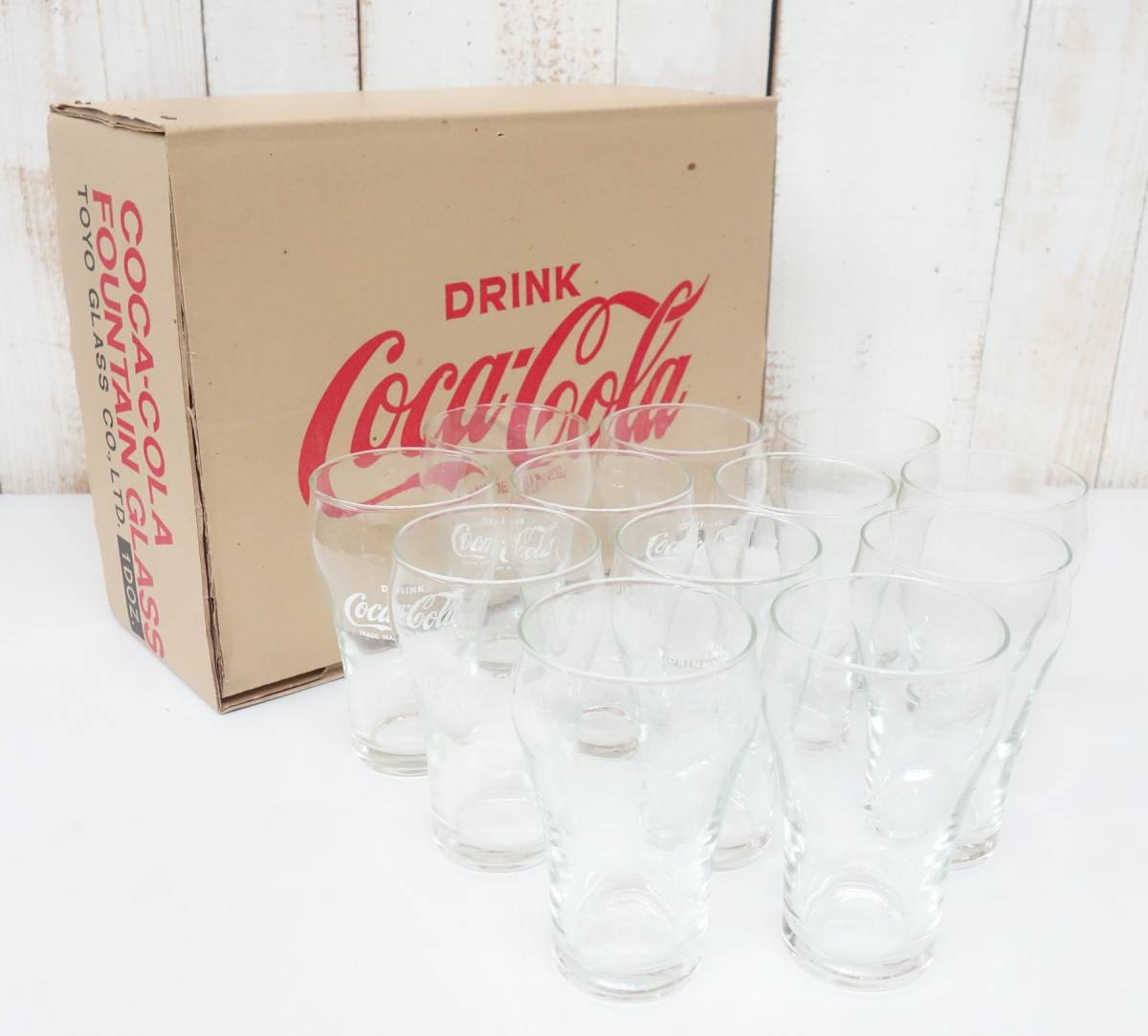 レトロコレクション　当時物＊Coca-Cola　コカコーラ＊FOUNTAIN GLASS ファウンテングラス　オリジナルグラス ＊1DOS 12個セット　_画像1