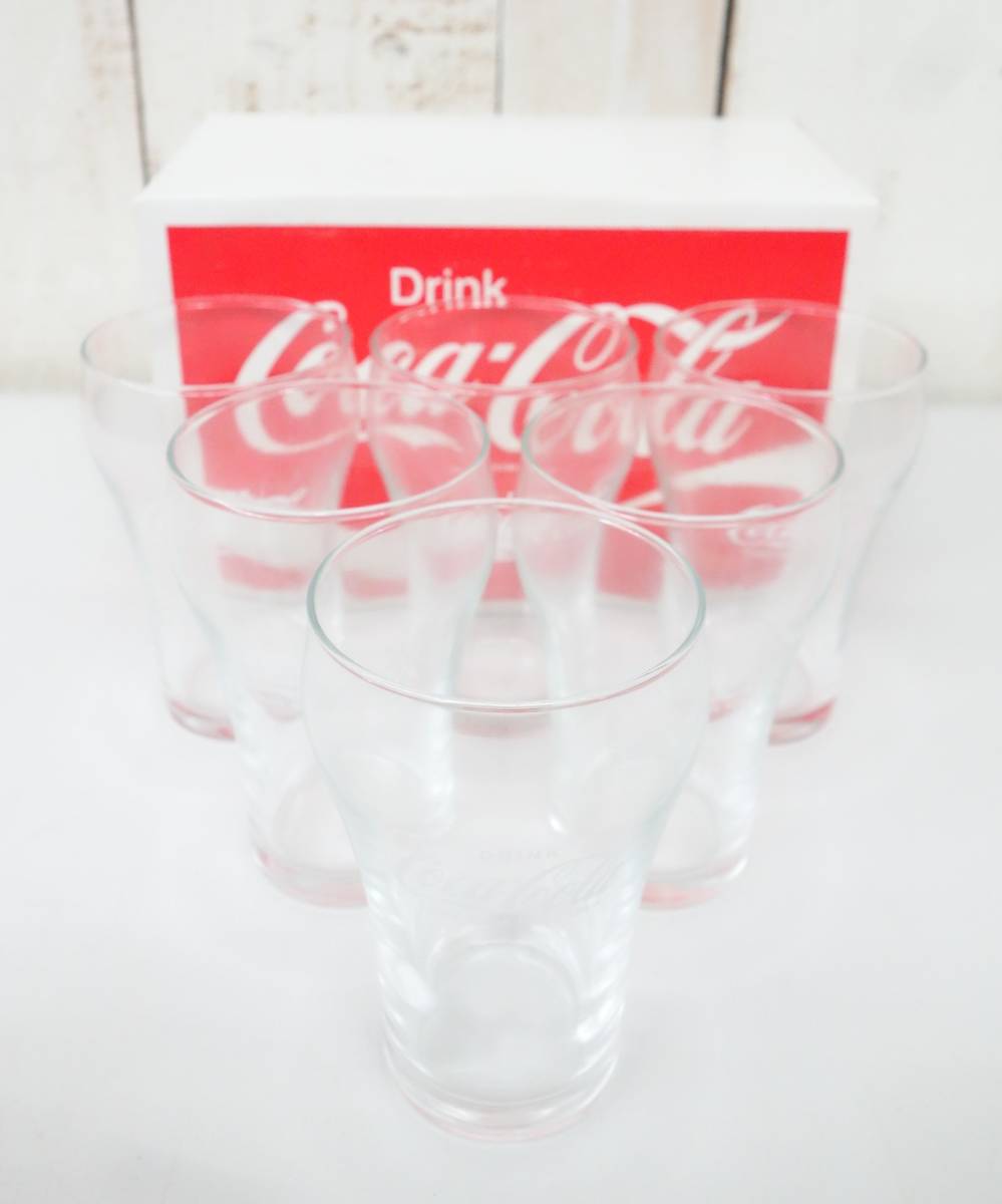 レトロコレクション　当時物 ＊Coca-Cola　コカコーラ ＊8OZ FOUNTAIN GLASS ファウンテングラス ＊1/2DOS 六個セット＊ 東洋ガラス製　_画像3