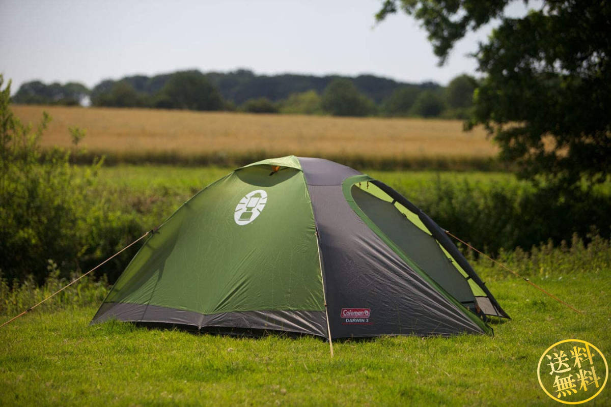 【2アーチ構造】 テント グリーンカラー 簡単セットアップ 軽量 3人用 コンパクト キャンプ ツーリング アウトドア Darwin3 コールマン