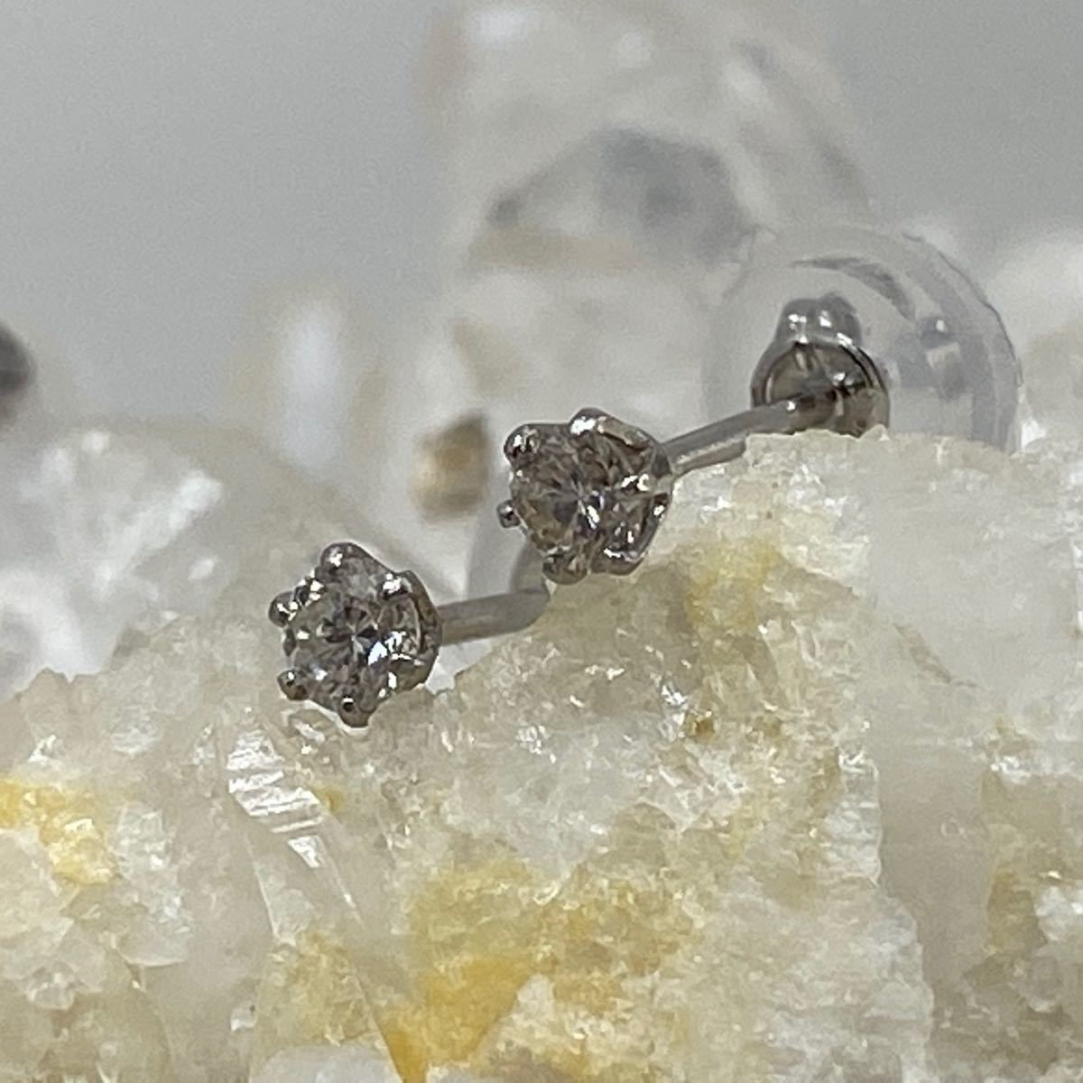 pt900 プラチナ 天然ダイヤモンド 0.1ct ピアス oikoglass.gr