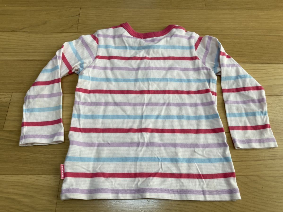 ミキハウス 長袖Tシャツ 90センチ　トップス　キッズ　ベビー服　女の子　ボーダー　うさこちゃん_画像3