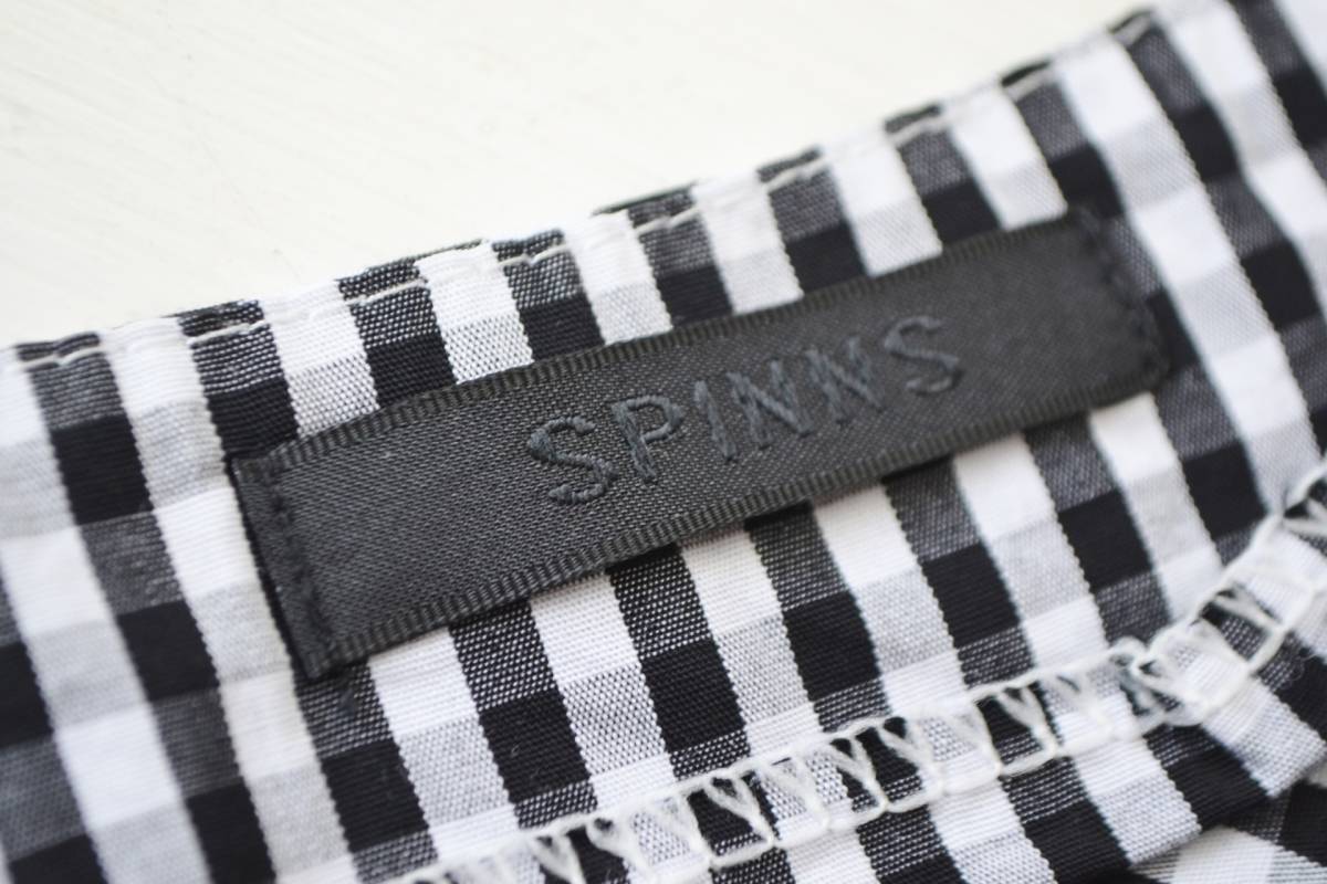 ★　美品　SPINNS　スピンズ　レディース　チュニック　サイズF　肩だし　シャツ　ギンガムチェック　パフスリーブ ★_画像2