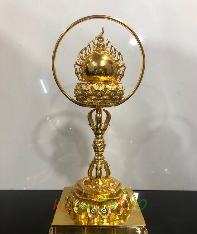 密教法具 寺院仏具」仏教美術 火焔宝珠舎利塔 金剛杵 金箔貼り 密教法具 寺院仏具」仏教美術 火焔宝珠舎利塔 金剛杵 金箔貼り