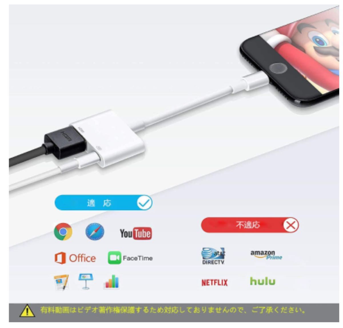 HDMI変換ケーブル iPhone iPad HDMI変換アダプタ 高画質