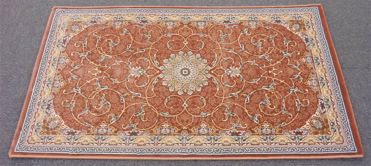 最初の 70×120cm-200481 絨毯！ 高品質、高密度織、立体柄！本場イラン 