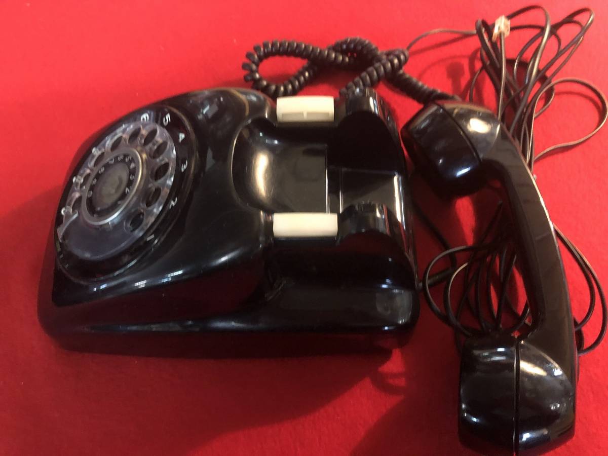  Showa Retro antique * Japan electro- confidence telephone . company dial type black telephone 600-A2