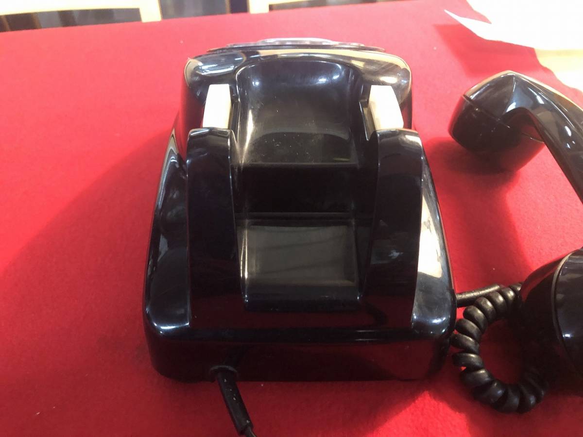  Showa Retro antique * Japan electro- confidence telephone . company dial type black telephone 600-A2