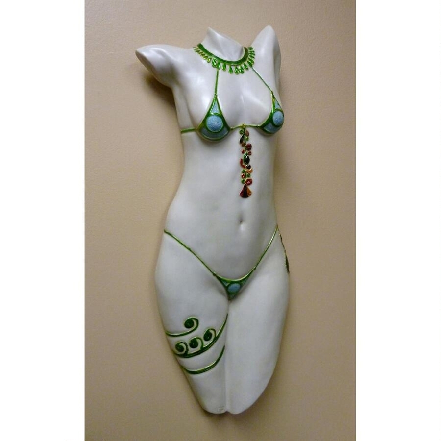 ダンサー衣装の女性像のトルソー　壁掛けインテリア置物彫刻人体オブジェ壁飾りアクセントボディーアート雑貨裸婦裸像ヌードセクシー雑貨_画像1