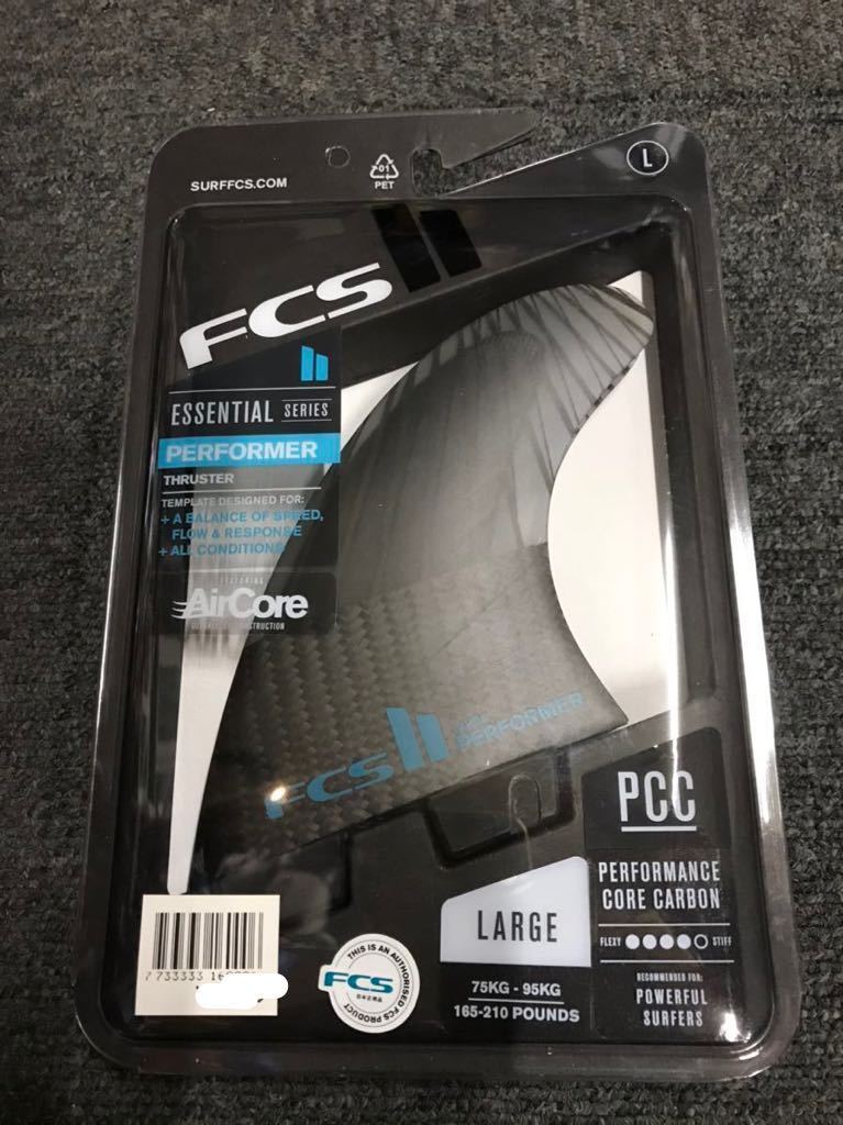 FCS2 FIN PERFORMER/パフォーマー PC CARBON AIR CORE/PC カーボン エアーコア BLACK/TEAL LARGE トライ3本セット　サイズL