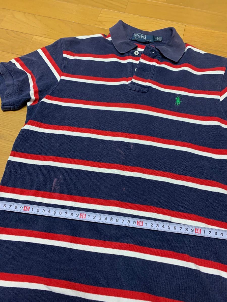 訳あり■POLO RALPH LAUREN ポロ　ラルフローレン■ボーダーポロシャツ:M☆TA-870_画像5