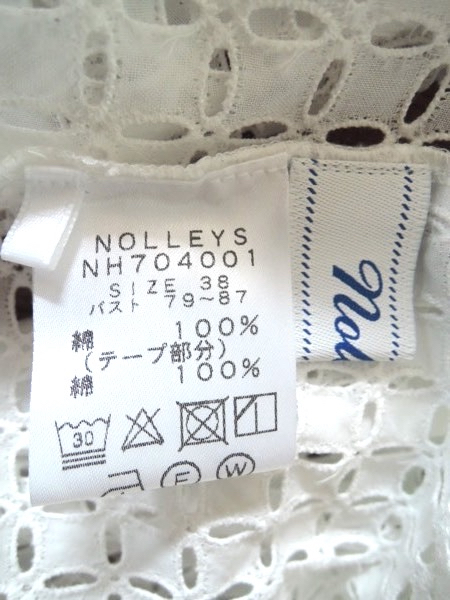 NOLLEY'S ノーリーズ 綿レース ショートジャケット オフホワイト 羽織 サイズ38_画像9