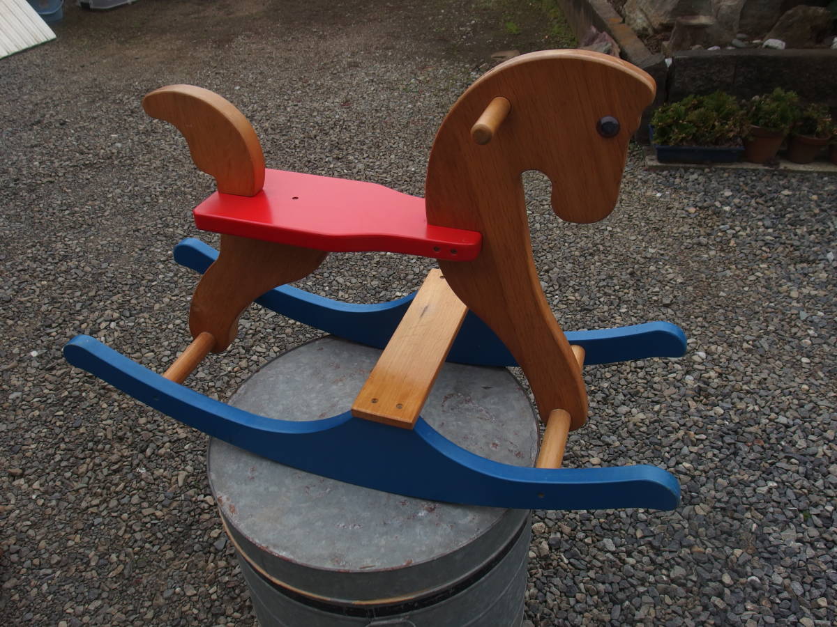【1Ma24 O】中古 キッズ 子供用 木馬 ロッキング木馬 ロッキングホース 木製玩具 乗馬_画像2
