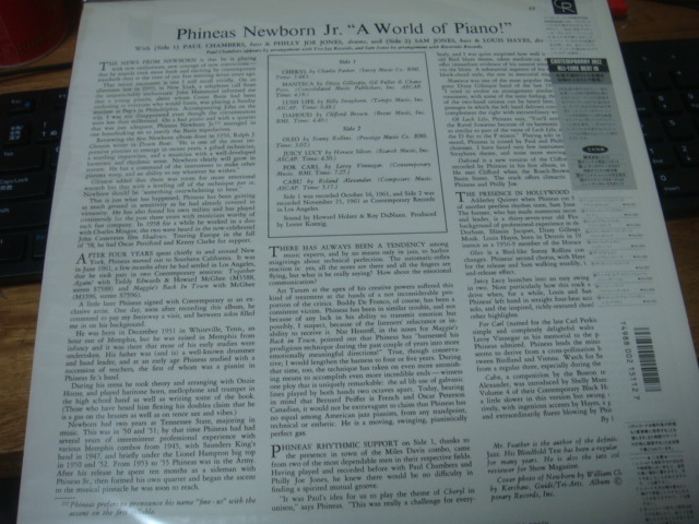 PHINEAS NWEBORN JR A WORLD OF PIANO CONTEMPORARY JAZZ ALL TIME BEST 10 LP 重量盤 帯付き 厚紙ジャケ フィニアス ニューボーンJR　　_画像2