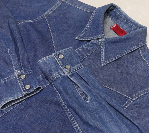 ☆LEVI'S RED TAB リーバイスレッド タブ レディース デニム シャツ ウエスタンシャツ Mサイズ_画像1