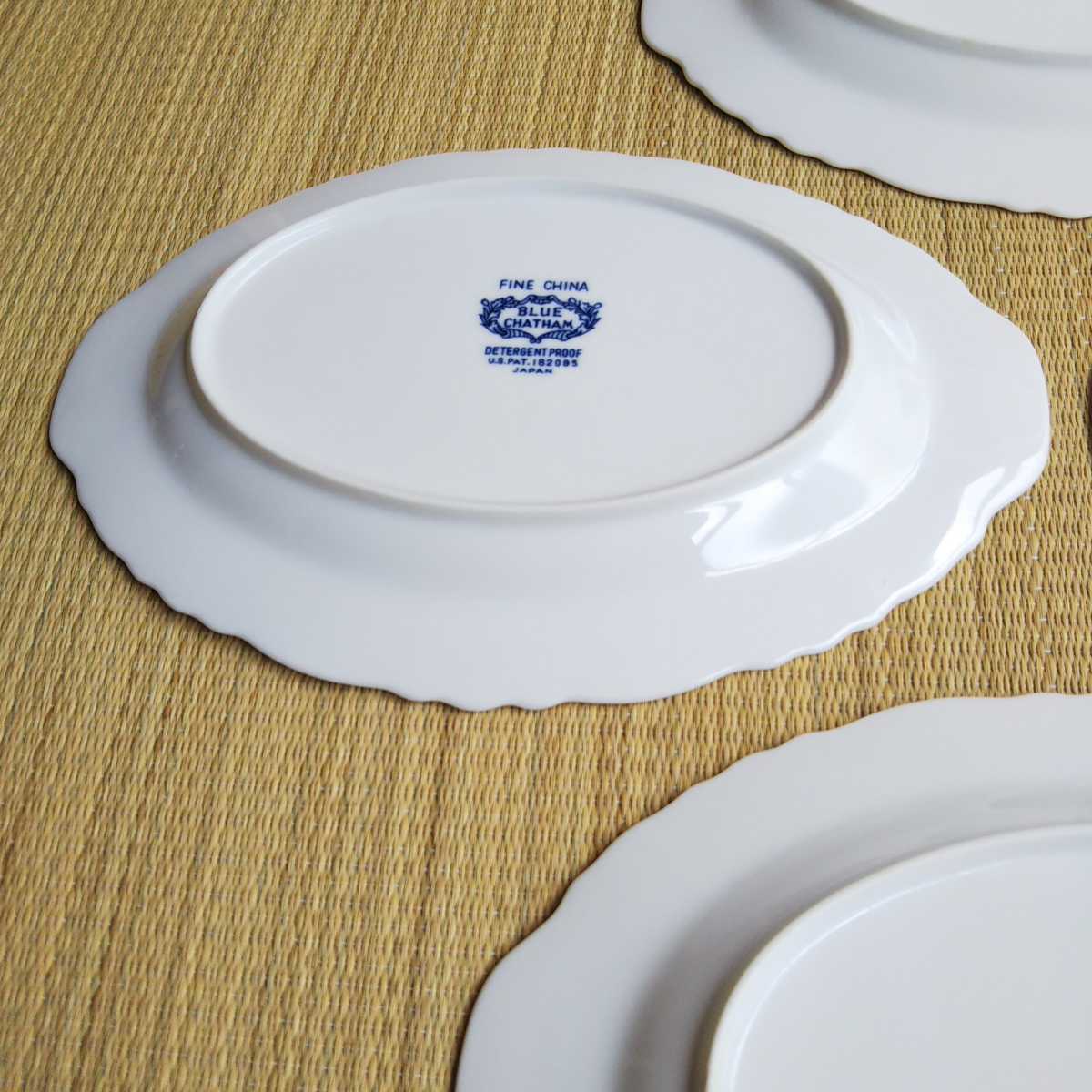 83%OFF!】 BLUE CHATHAM FINE CHINA オーバルプレート 超大皿