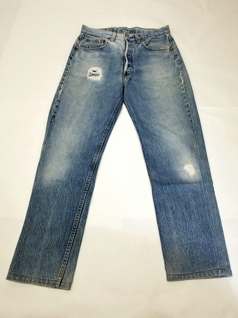 ～90s USA製 levi's リーバイス 501xx クラッシュ テーパードカスタム w32 90年代 アメリカ製 ビンテージジーンズ 606_画像2