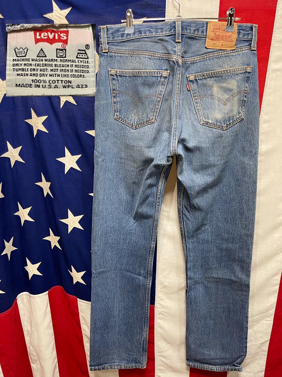 ★LEVI'S★リーバイス★90's★USA製★501★デニムパンツ★ジーンズ★ボタンフライ★ボタン裏524★501-0115★古着★vintage★33×34★_画像1