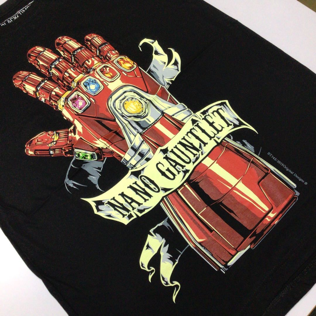 SR7B3. デザインTシャツ Lサイズ　NANO GAUNTLET ナノガントレット　AVENGERS END GAME アベンジャーズエンドゲーム