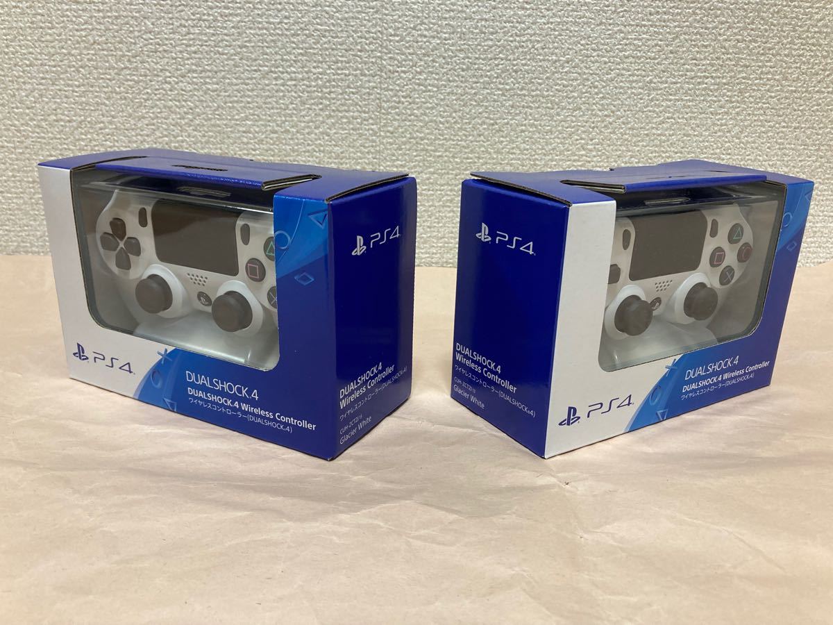 PS4 純正品 ワイヤレスコントローラー DUALSHOCK4 白 2点セット  デュアルショック4 PlayStation4