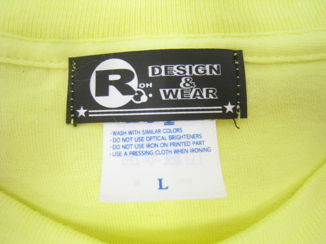 ROH DESIGN&WEAR SINCE 2005 ロゴ バックプリント Tシャツ 黄色 イエロー サイズＬ_画像6