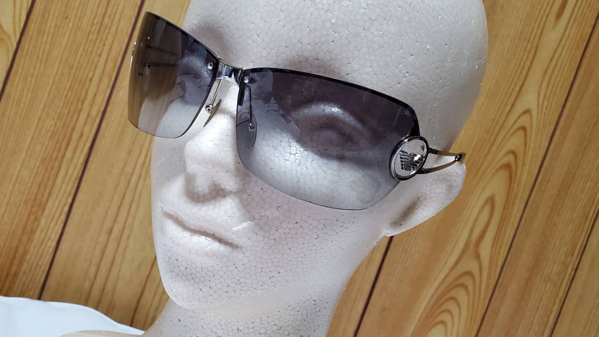  regular not yet ultra rare EMPORIO ARMANI Armani Eagle Logo metal frame sunglasses black g llama las shining silver I wear attached have 