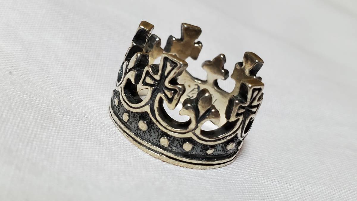  стандартный прекрасный ROYAL ORDER Royal Order .. кольцо SV925 Crown частота готический искусство кольцо 14 номер для мужчин и женщин Cross × flair mix Icon 