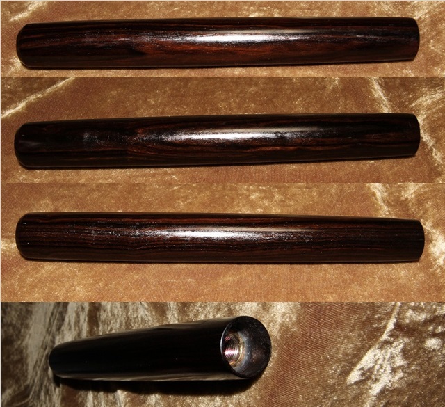 木製シフトノブ(材質：縞黒檀）12x1.25mm（RDS-29.8D237L)_美しい天然の杢目をお楽しみ下さい。