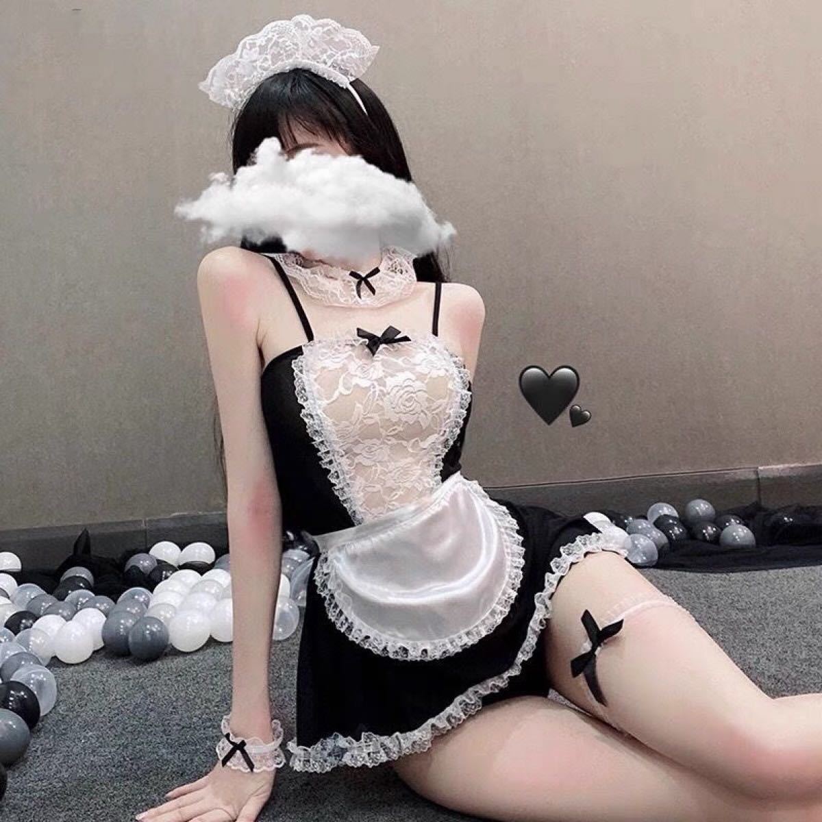 【送料無料】コスプレ 衣装 メイド 服 セクシー コス フリフリ エロ可愛い 9点豪華セット