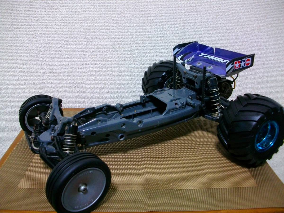 *[ super-discount Medama commodity ] Tamiya DT-03 racing Fighter chassis big tire superior article? mechanism less M attaching parts taking details unknown present condition Junk treat!