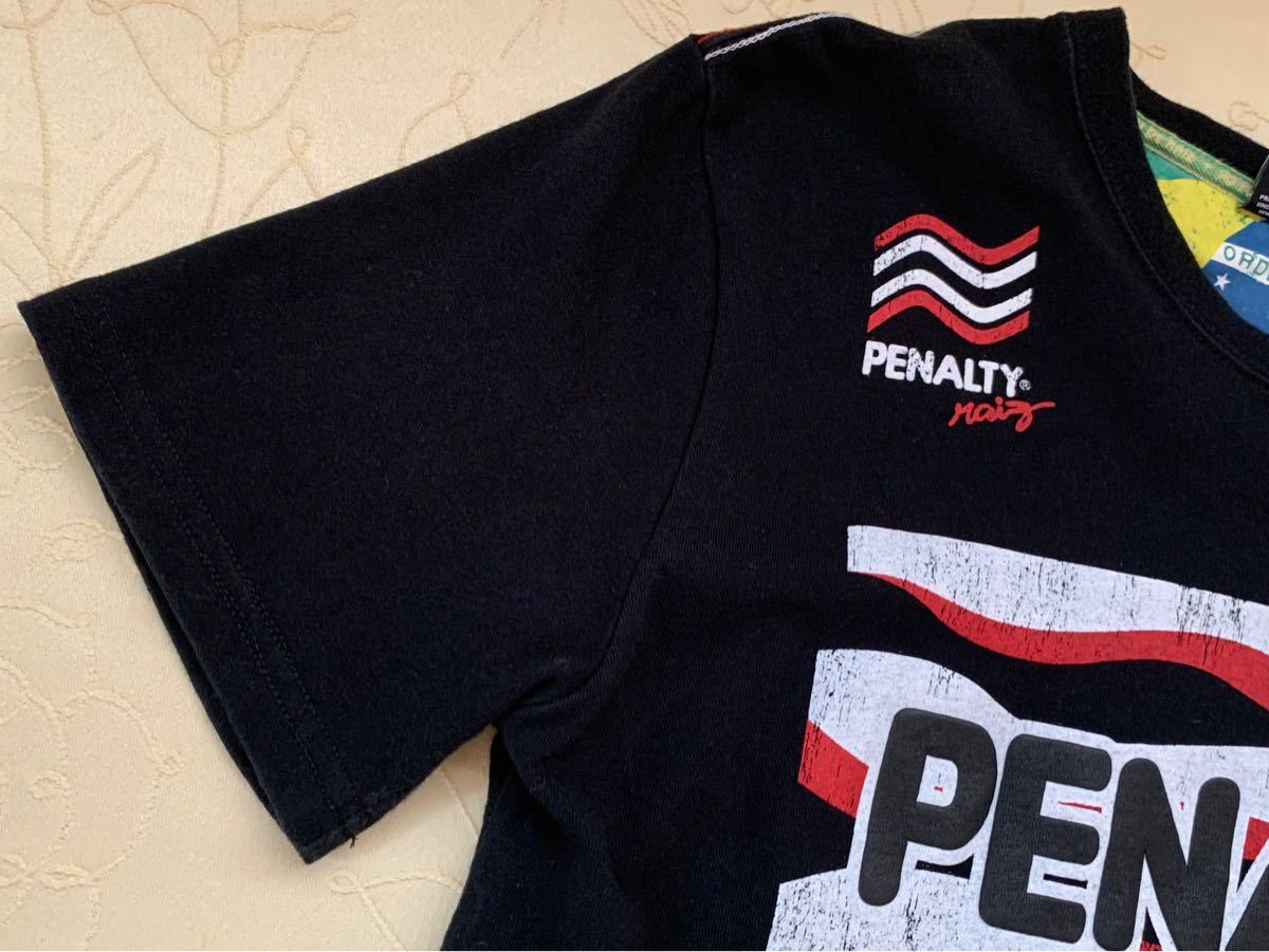 PENALTY ペナルティ　半袖 Tシャツ 黒×プリント　ダメージ風　サイズM 