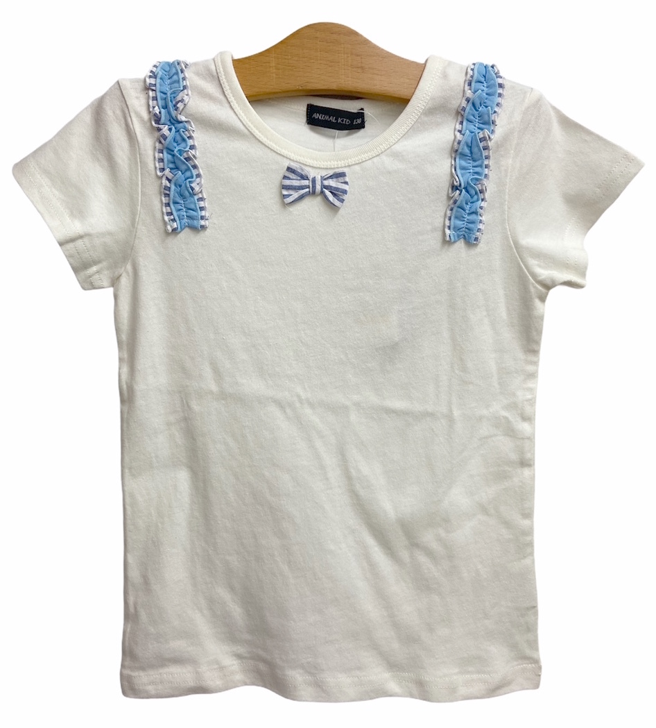 ★即決★新品タグ付 ANIMAL KID アニマルキッド★肩フリル コットン 子供用 半袖Tシャツ★130cm 9-10才 ￥1650_画像6