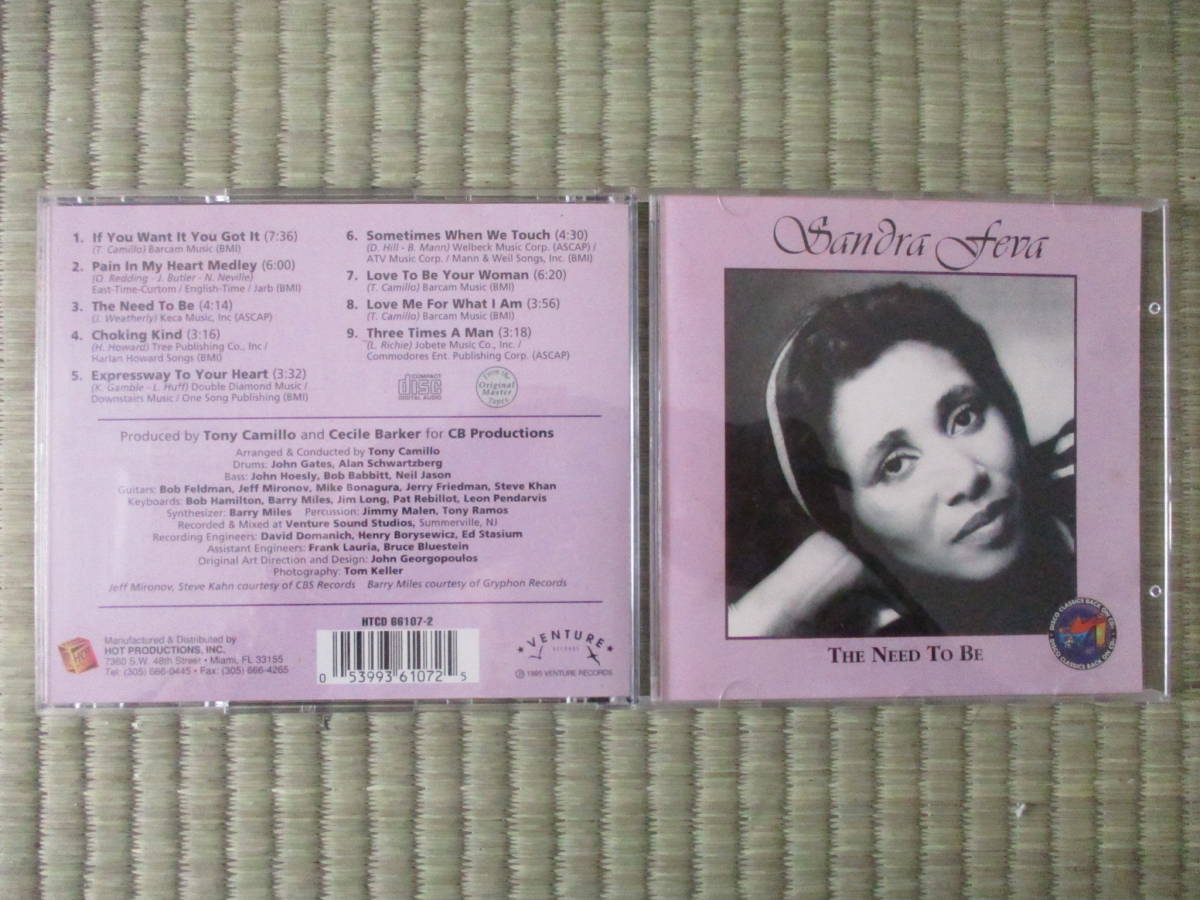 CD Sandra Feva「THE NEED TO BE」輸入盤 HTCD66107-2 美盤なるもジャケットに経年変化のシミの画像1