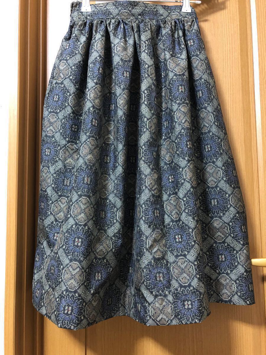 古布 着物リメイクギャザースカート値下げしました¥13,800→¥12,800-