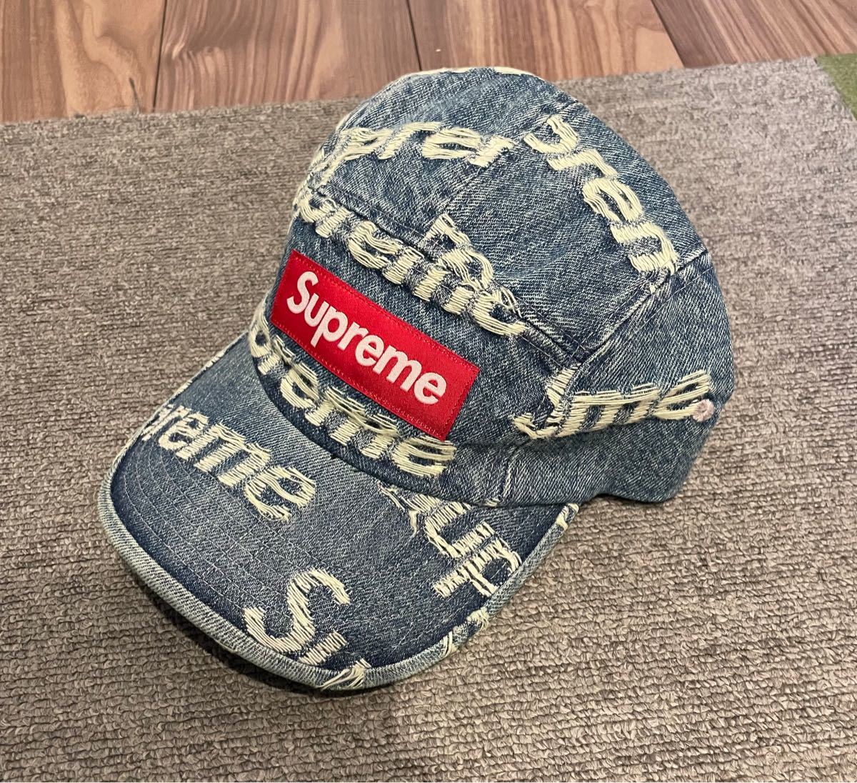 Supreme Frayed Logos Denim Camp Cap 青 シュプリーム