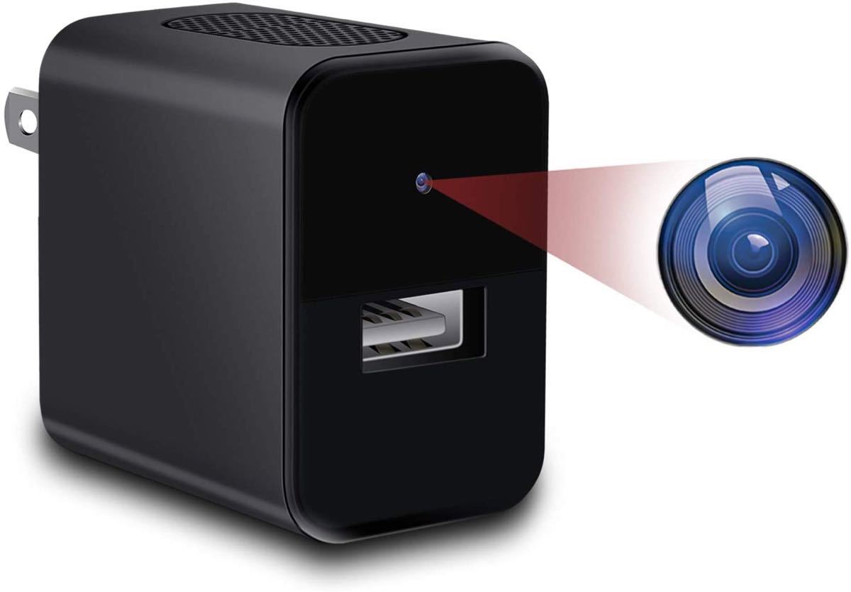超小型カメラ　1080P 暗視機能　スパイカメラ　スパイビデオ　動体検知　赤外線　日本語取扱　黒　