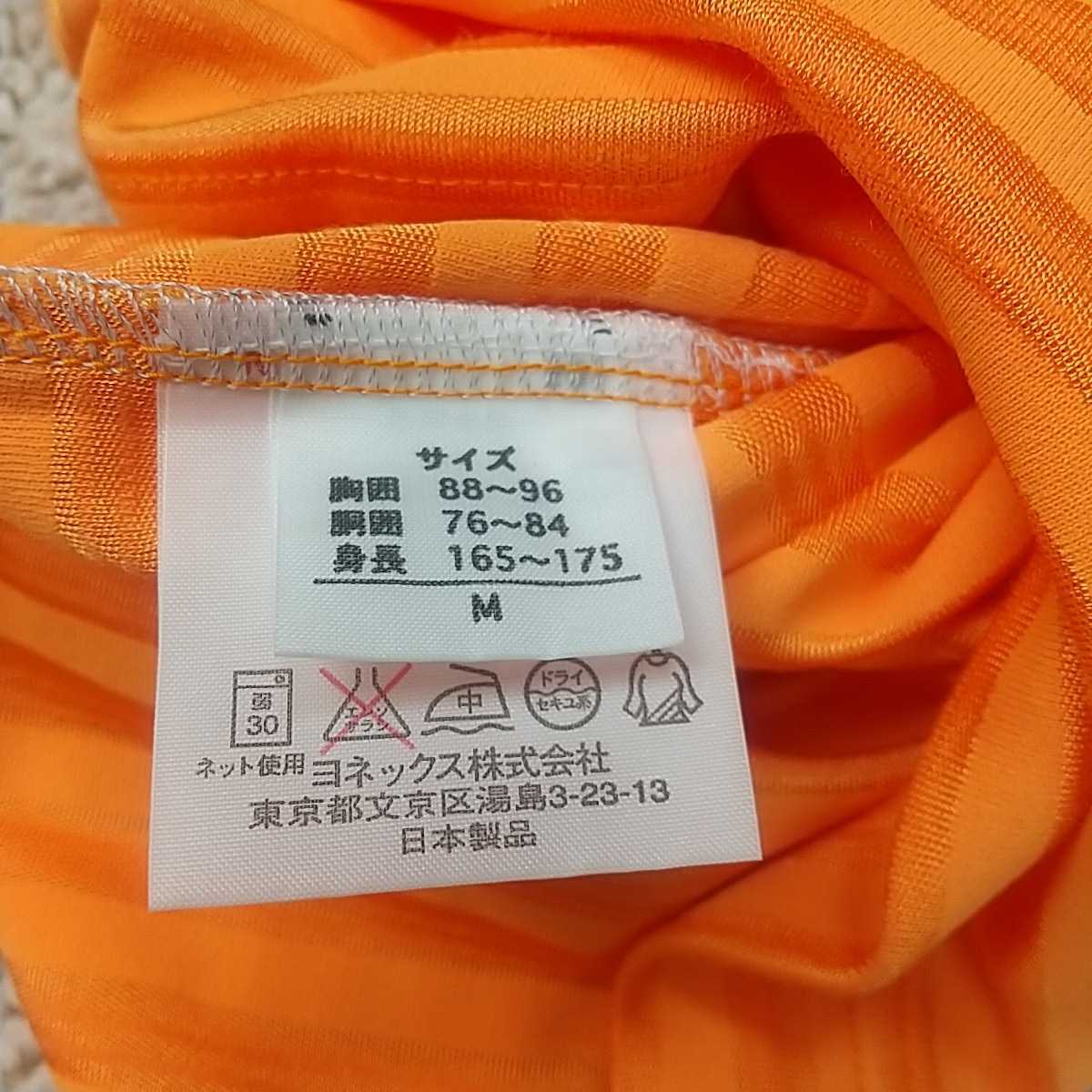 YONEX Yonex половина Zip рубашка с коротким рукавом размер M окантовка рисунок orange be утечка -ru. пот скорость . one отметка тянуть over рубашка-поло 