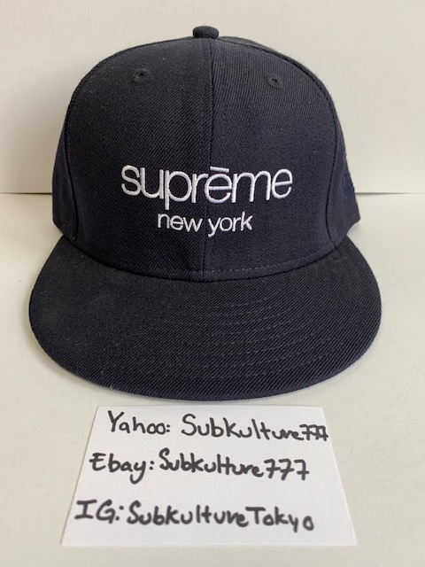 新しいコレクション NEW Logo Supreme　シュプリーム　Box 【新品】 ERA ダークネイビー　帽子　希少 キャップ new rare CLASSIC 1/8 7 帽子