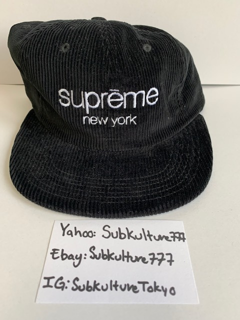 【新品】 Supreme　シュプリーム　Box Logo Snapback CLASSIC rare new キャップ コーデュロイブラック　帽子　希少