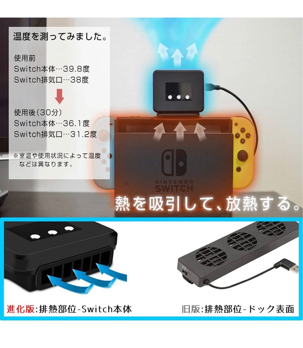 Nintendo Switch 冷却ファン 任天堂 スイッチ専用 冷却 クーラー ハイパワー冷却ファン 熱対策 スイッチドック